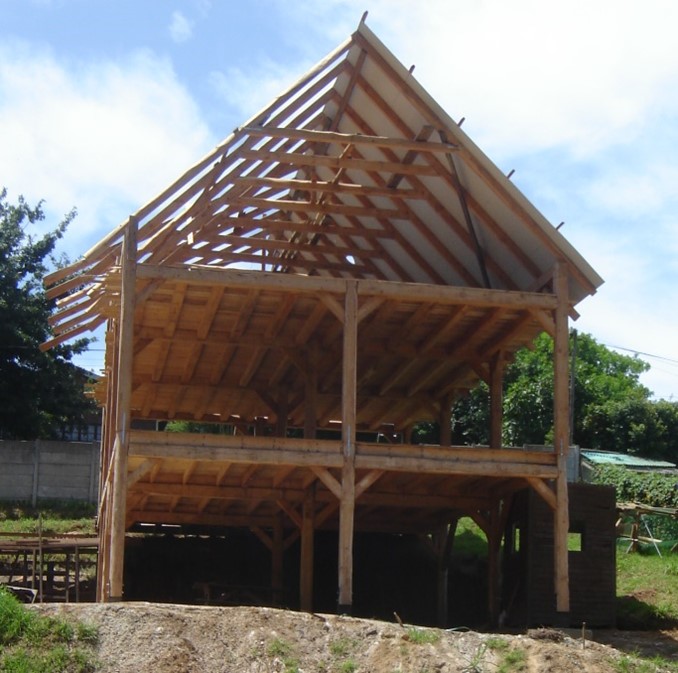 Figure 21: Post and beam structure during construction